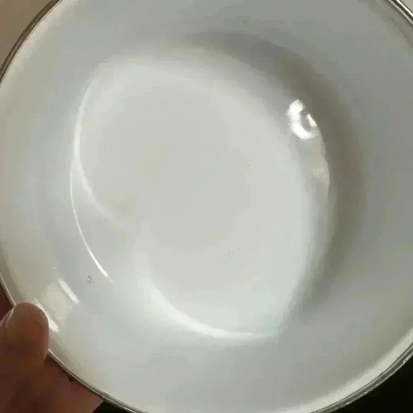 Vintage Metal Enamel Kitchen Storage Bowls Stacking With Vegetable Print - Picture 7 of 9